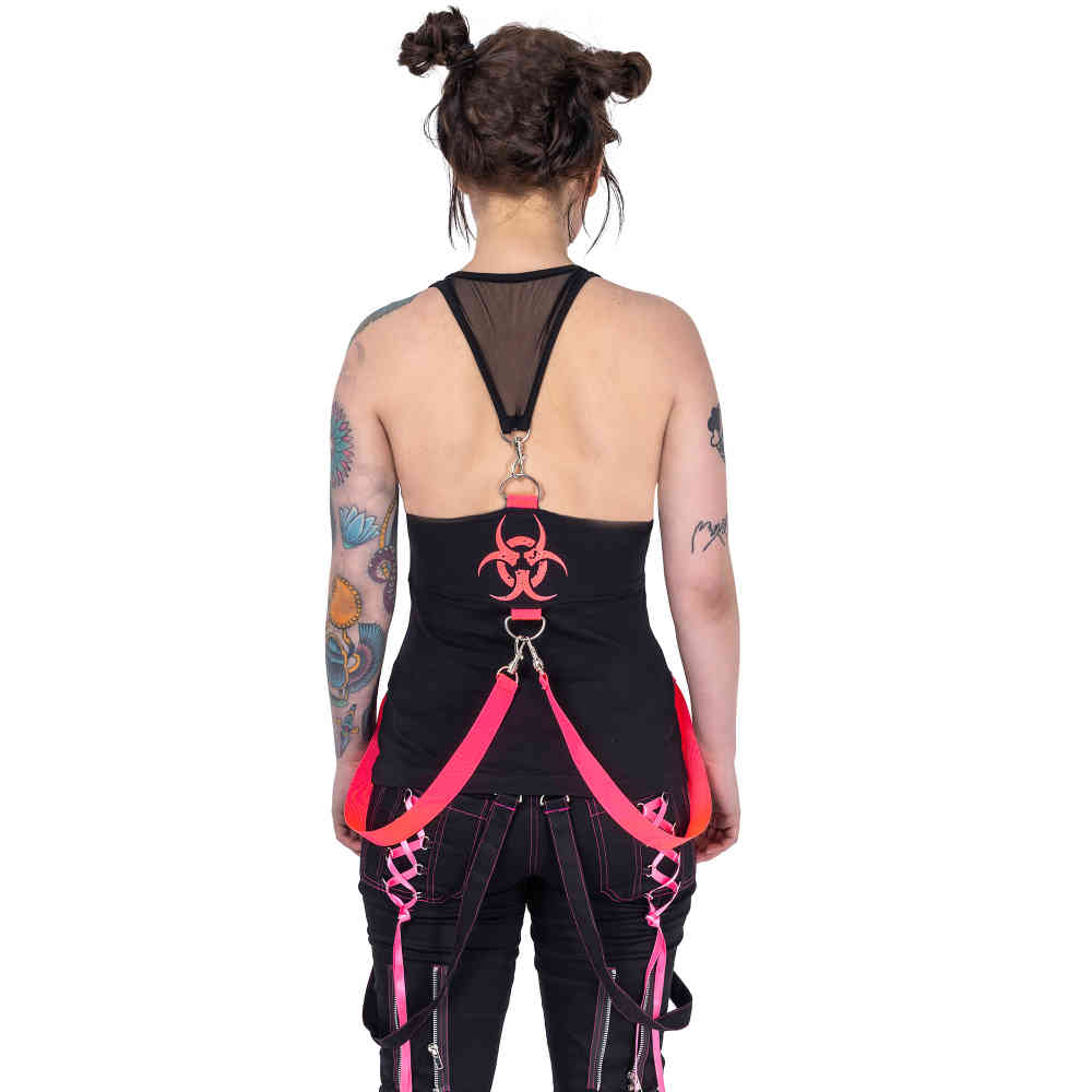 Poizen Industries - DANGER ZONE Mouwloze top - Zwart/Roze